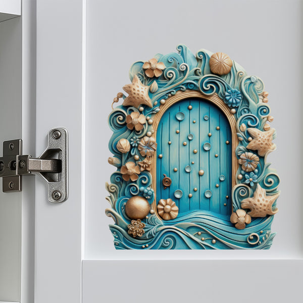 By The Seaside Fairy Door decal on cabinet
