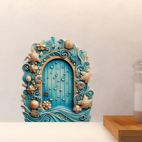 By The Seaside Fairy Door decal above countertop