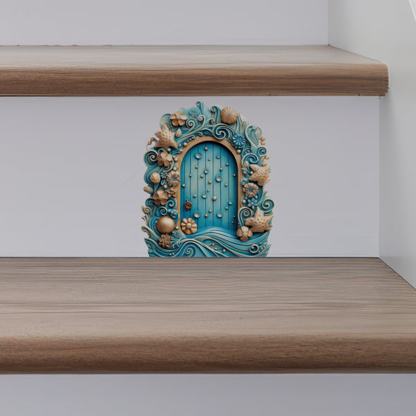 By The Seaside Fairy Door decal on stairs