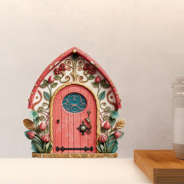 Rose Fairy Door decal above countertop