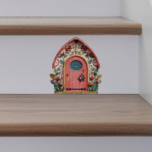 Rose Fairy Door decal on stairs