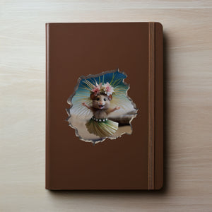 Luau Mouse in Mouse Hole Decal on notebook