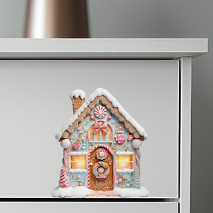 Gingerbread House Decor with Candy Cane and Christmas Cookies decal on dresser