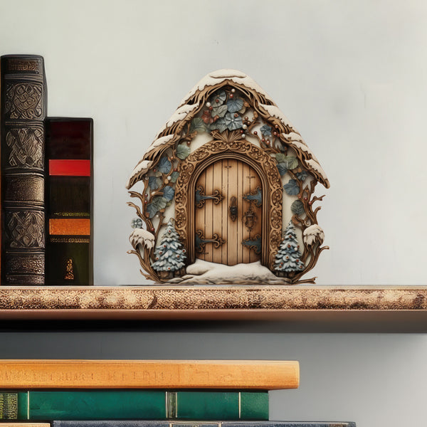 Holiday Winter Forest Decor Door decal with books
