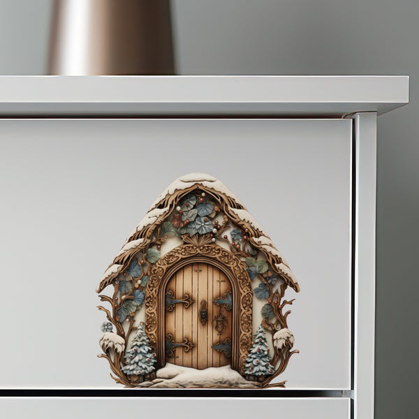 Holiday Winter Forest Decor Door decal on dresser
