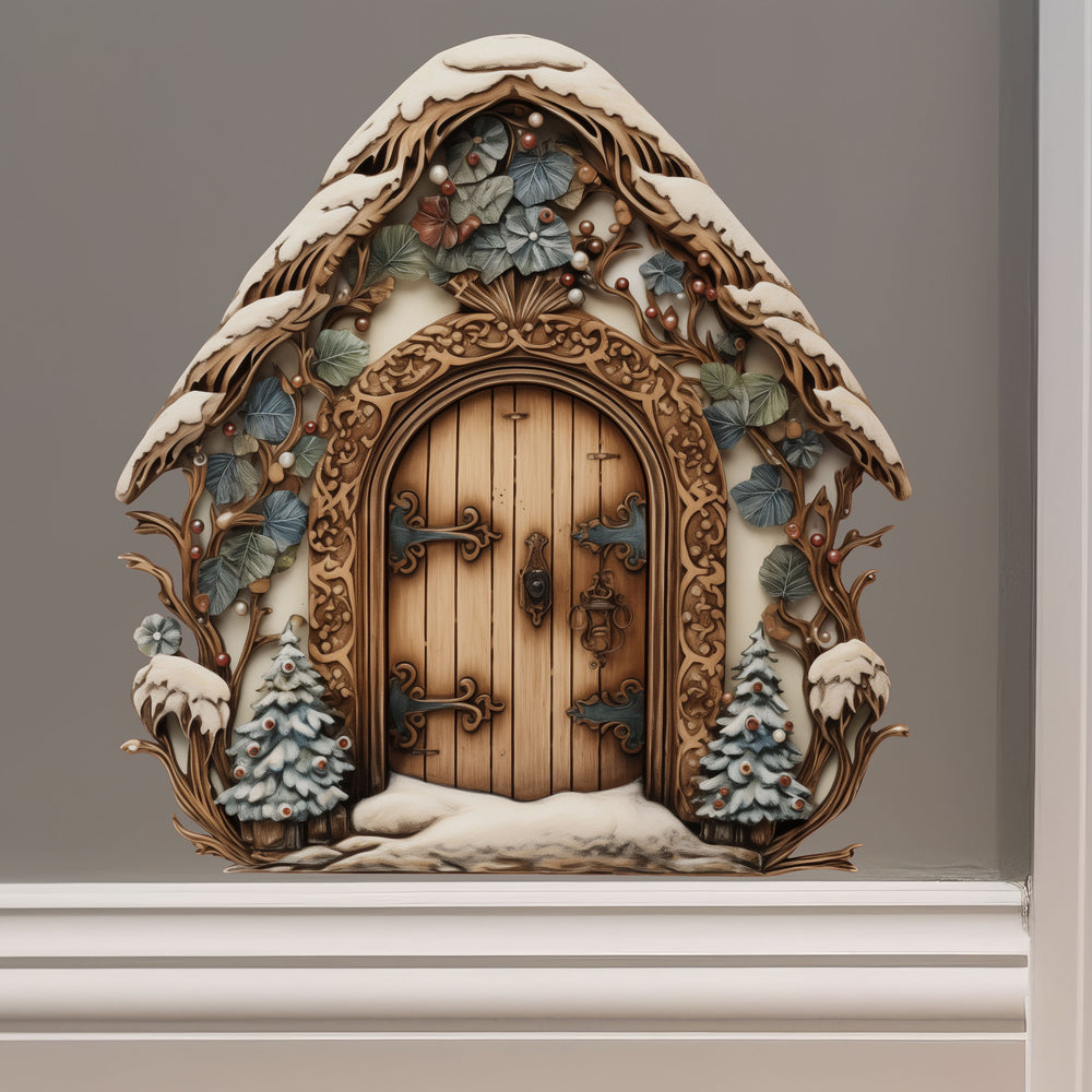 Holiday Winter Forest Decor Door decal on wall