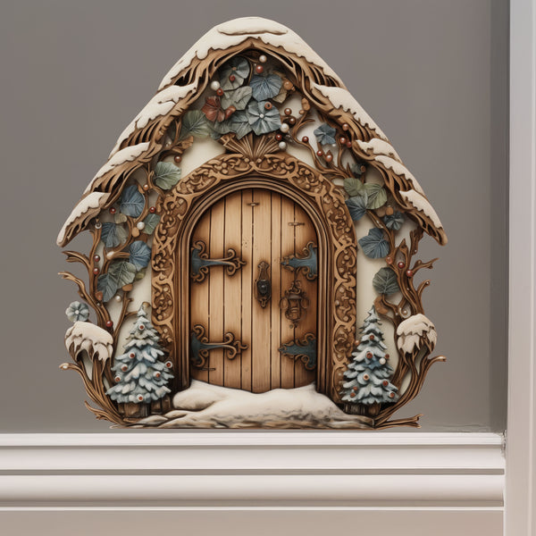 Holiday Winter Forest Decor Door decal on wall
