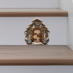 Holiday Winter Forest Decor Door decal on stairs