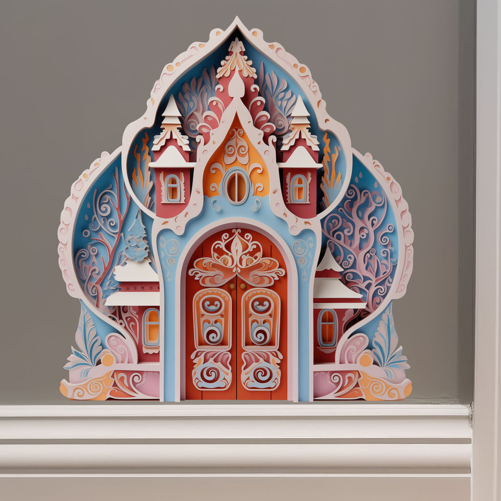 Blue and Red Palace - Fairy Door 3D Wall Sticker