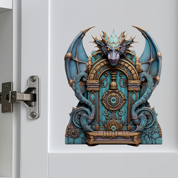 Dragon Fantasy House decal on cabinet