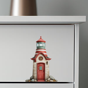 Lighthouse Door decal on dresser