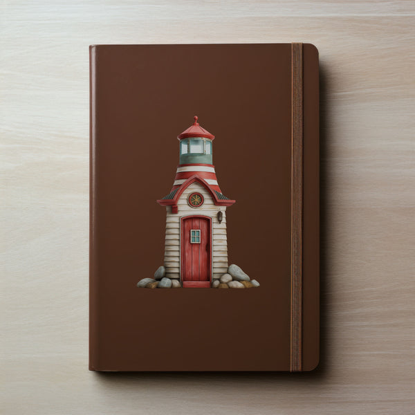 Lighthouse Door decal on notebook