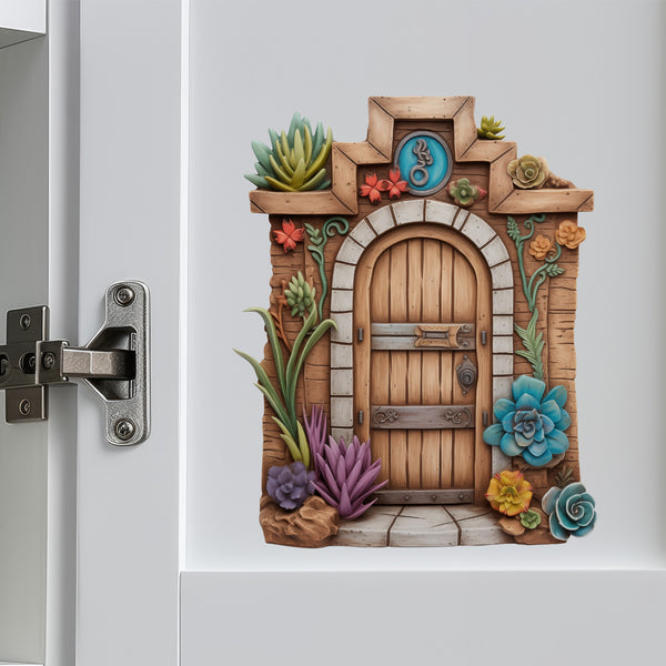 Western Country Building Door decal on cabinet