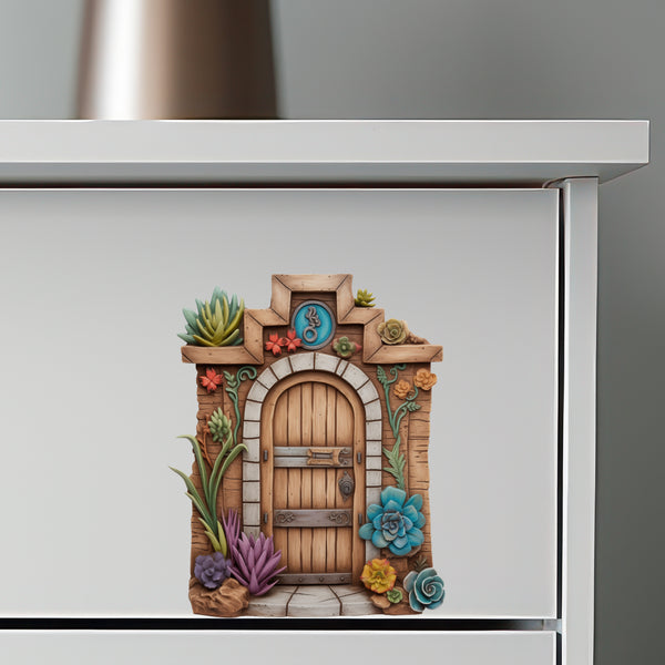 Western Country Building Door decal on dresser
