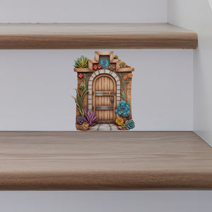 Western Country Building Door decal on stairs