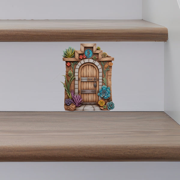 Western Country Building Door decal on stairs