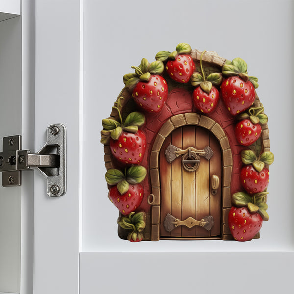 Strawberry Fruit Garden House decal on cabinet