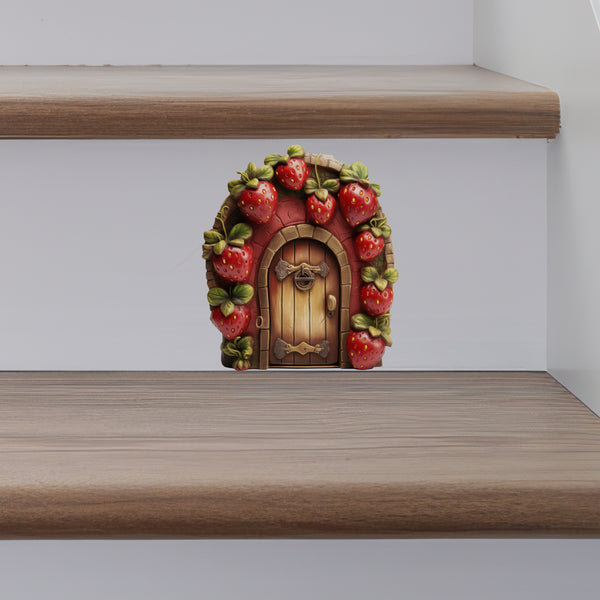 Strawberry Fruit Garden House decal on stairs