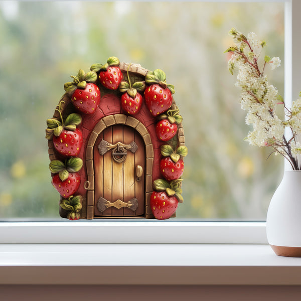 Strawberry Fruit Garden House decal on window
