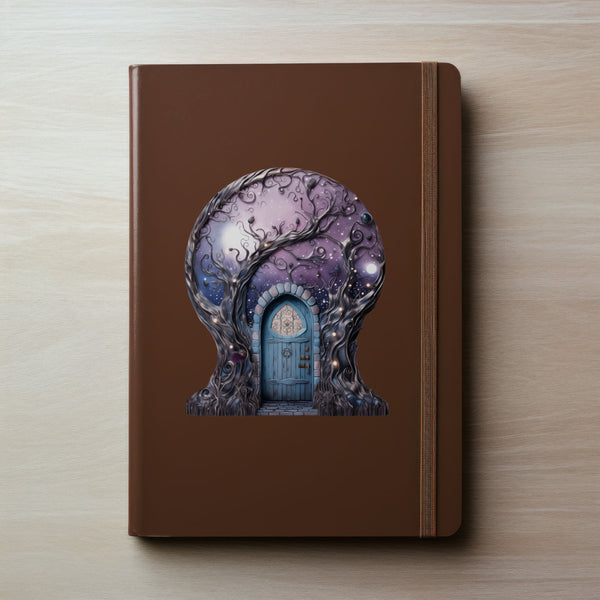 Starry Nebula Sky with Tree House decal on notebook