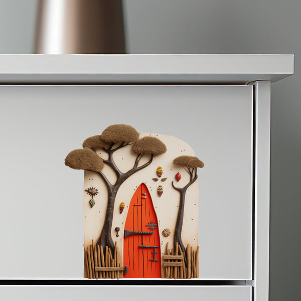 African Village Savannah Door decal on dresser