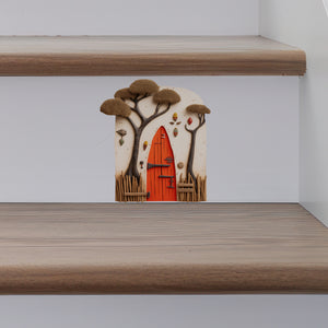 African Village Savannah Door decal on stairs
