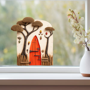 African Village Savannah Door decal on window