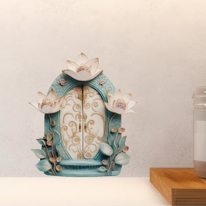 Beautiful Lotus Garden Door decal above countertop