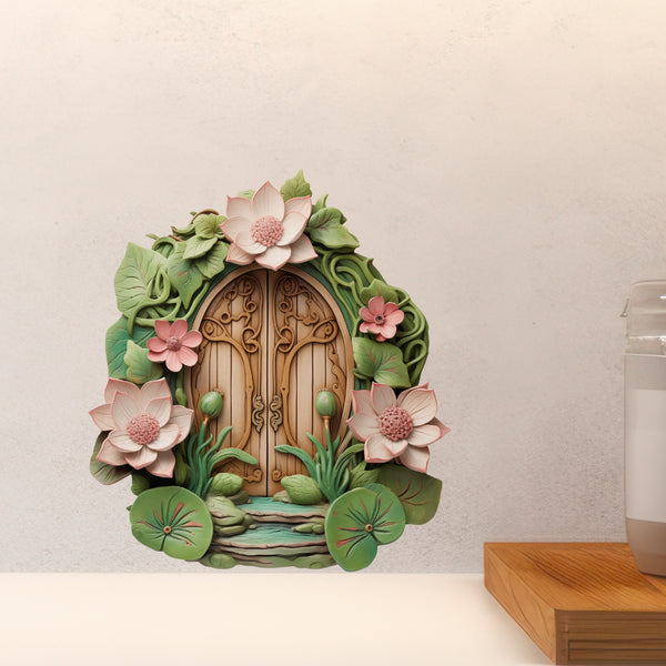 Green Lotus Garden House decal above countertop