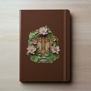 Green Lotus Garden House decal on notebook