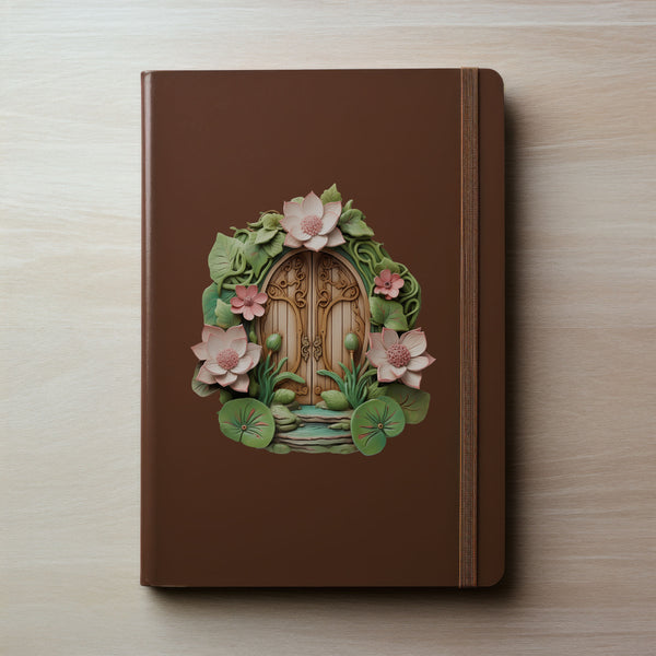 Green Lotus Garden House decal on notebook