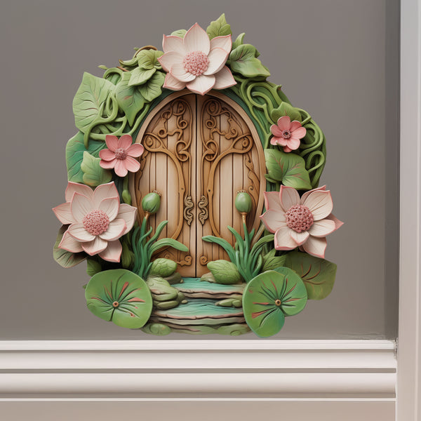 Green Lotus Garden House decal on wall