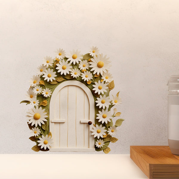 Adorable Daisy Garden Door decal above countertop