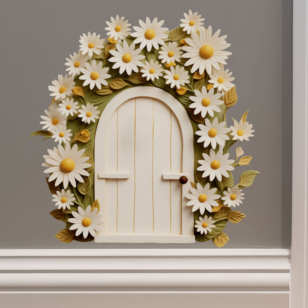 Adorable Daisy Garden Door decal on wall