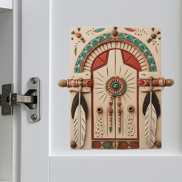 Native American Tribal Lakota Door decal on cabinet