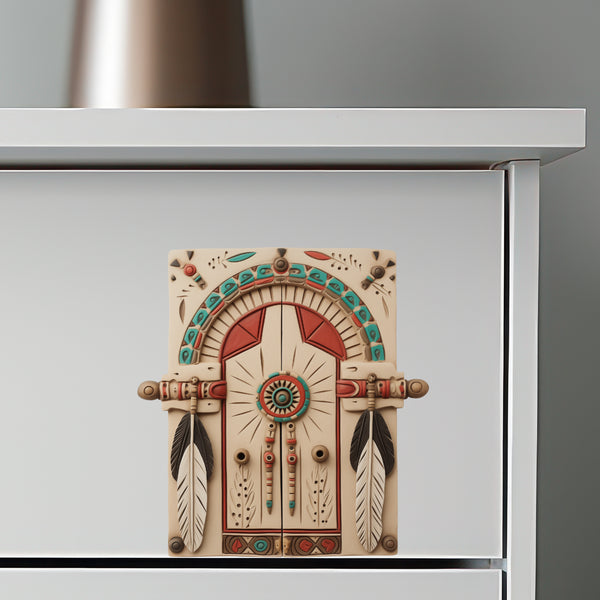 Native American Tribal Lakota Door decal on dresser