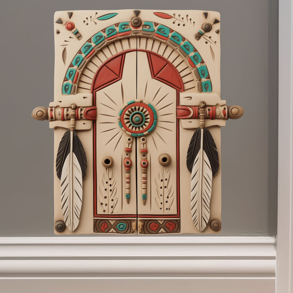 Native American Tribal Lakota Door decal on wall