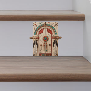 Native American Tribal Lakota Door decal on stairs