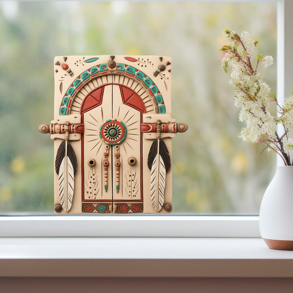 Native American Tribal Lakota Door decal on window