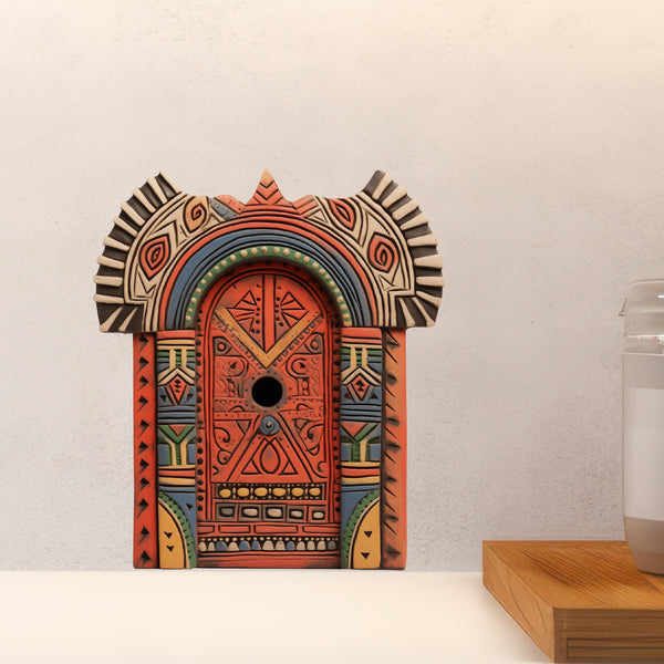 African Tribal Art Maasai House decal above countertop