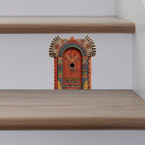 African Tribal Art Maasai House decal on stairs