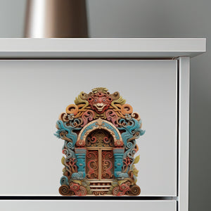 Tibetan Tribal House decal on dresser