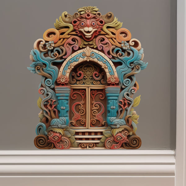 Tibetan Tribal House decal on wall