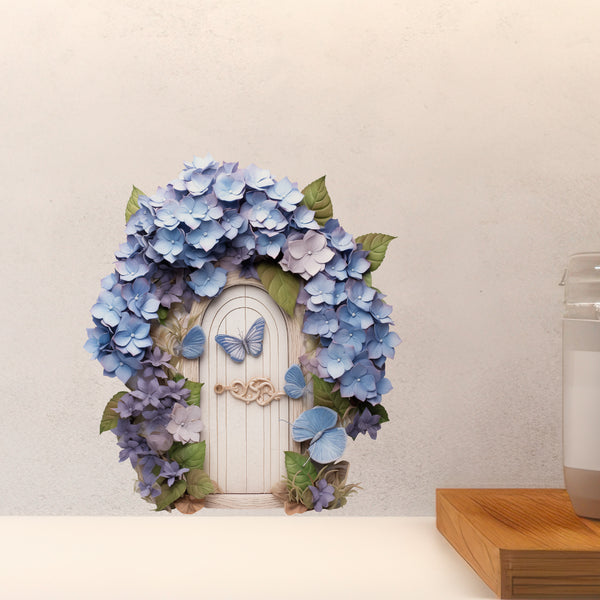 Hydrangea Flower Garden House decal above countertop