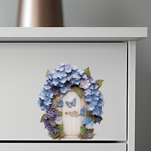 Hydrangea Flower Garden House decal on dresser