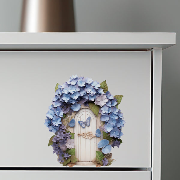 Hydrangea Flower Garden House decal on dresser