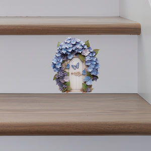 Hydrangea Flower Garden House decal on stairs