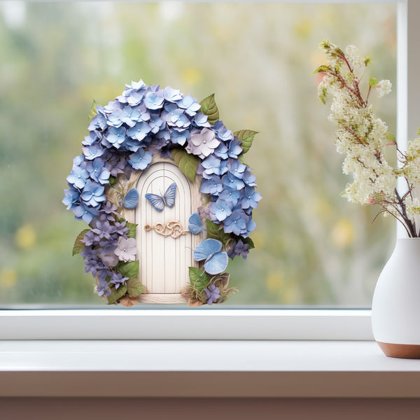 Hydrangea Flower Garden House decal on window