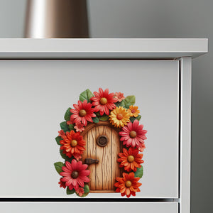 Red Gerbera Daisy Flower Garden House decal on dresser