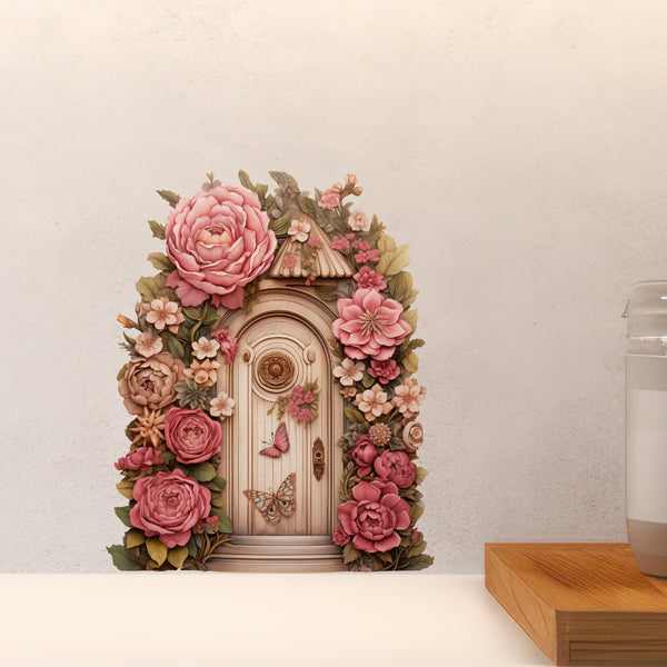 Peony Flower Garden House decal above countertop